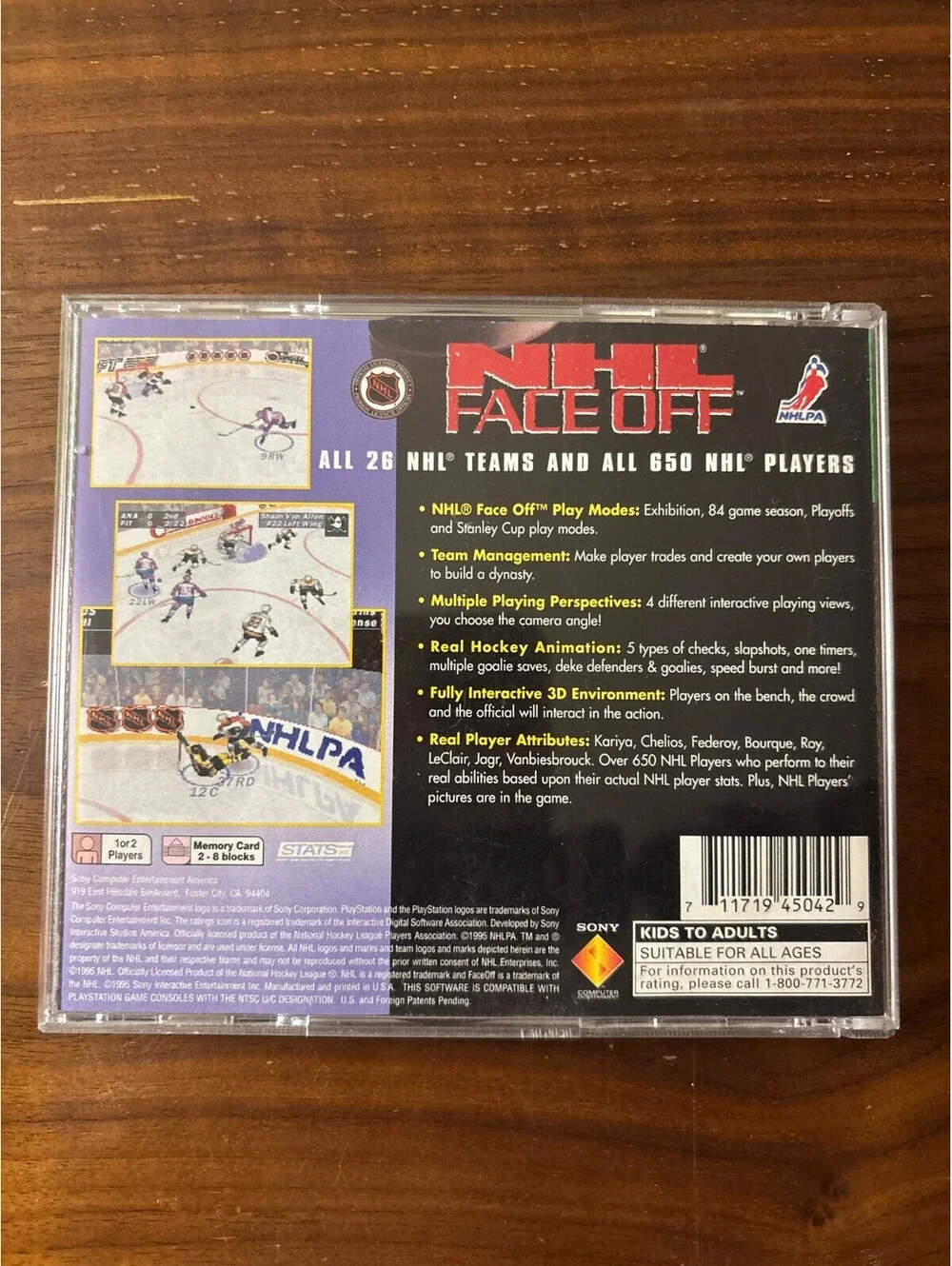 NHL FaceOff (Sony PlayStation 1, 1995)